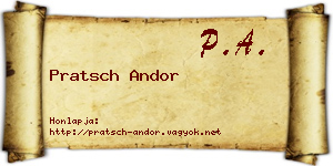 Pratsch Andor névjegykártya